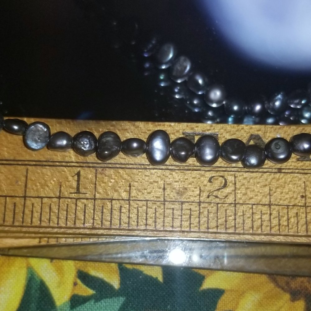 2 Sets of Peacock Tahitian Freshwater Pearl Necklaces Strands w Envelope Case - Picture 9 of 11